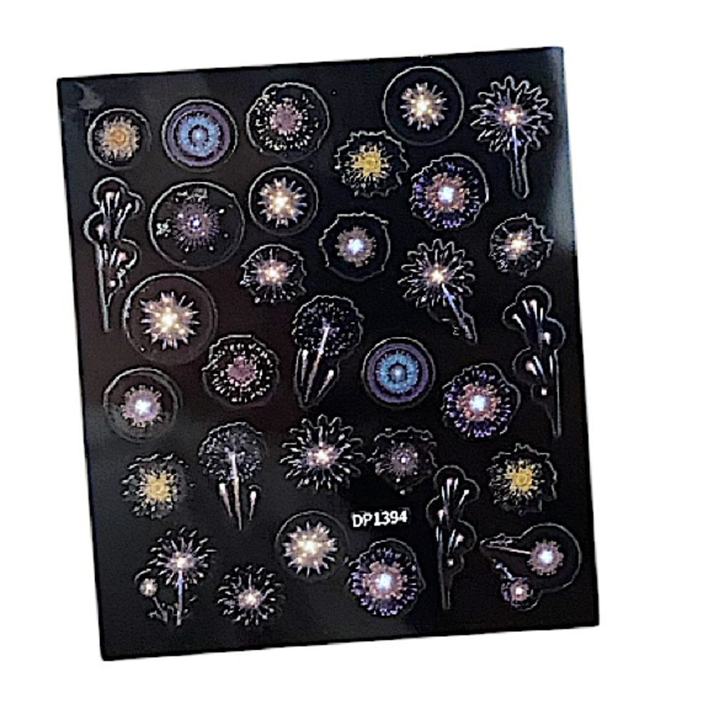 4 Sheets Starry Sky Nail Art Decals Luminous Planet Stickers Colorful Fireworks - Picture 6 of 6